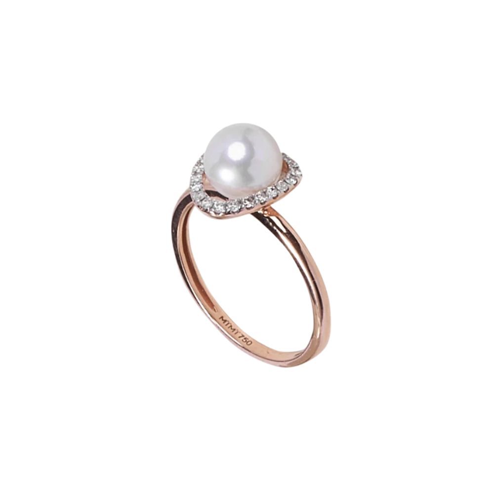 Anello Perla Akoya E Diamanti