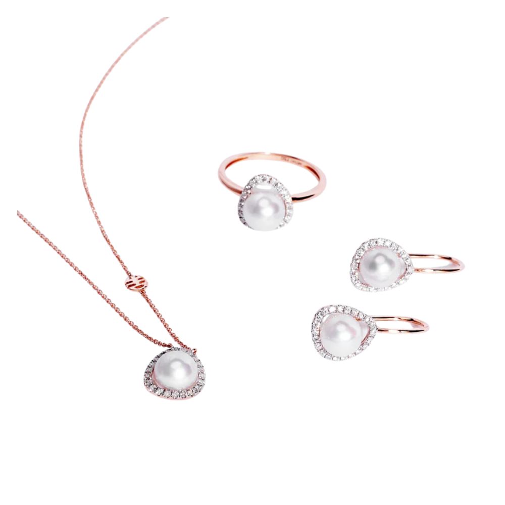 Anello Perla Akoya E Diamanti