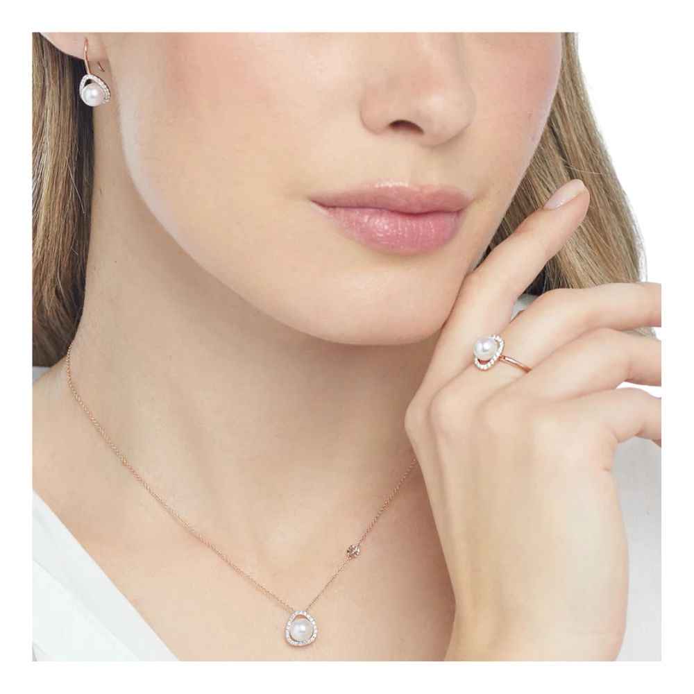 Anello Perla Akoya E Diamanti