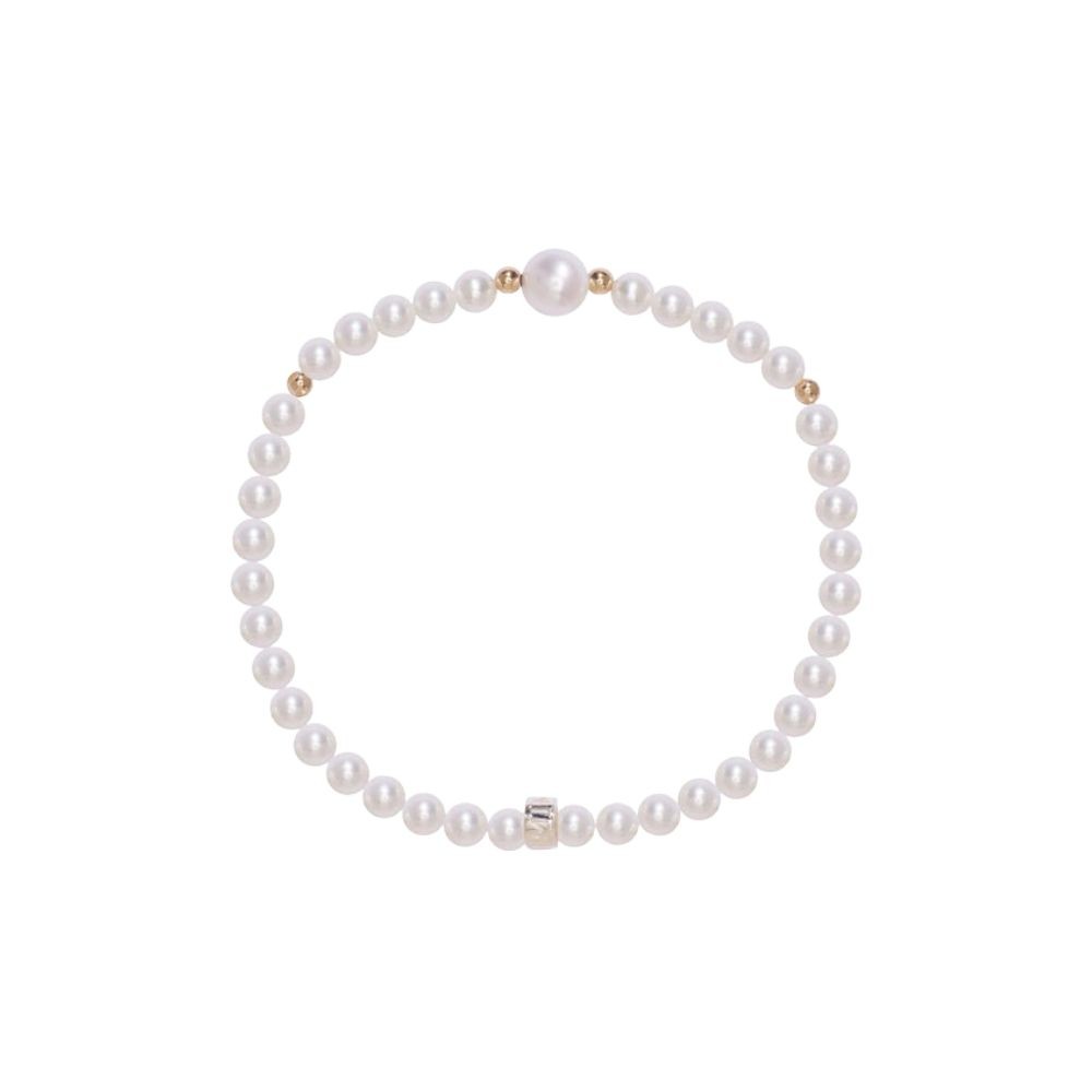 Bracciale Elastica Perle Bianche