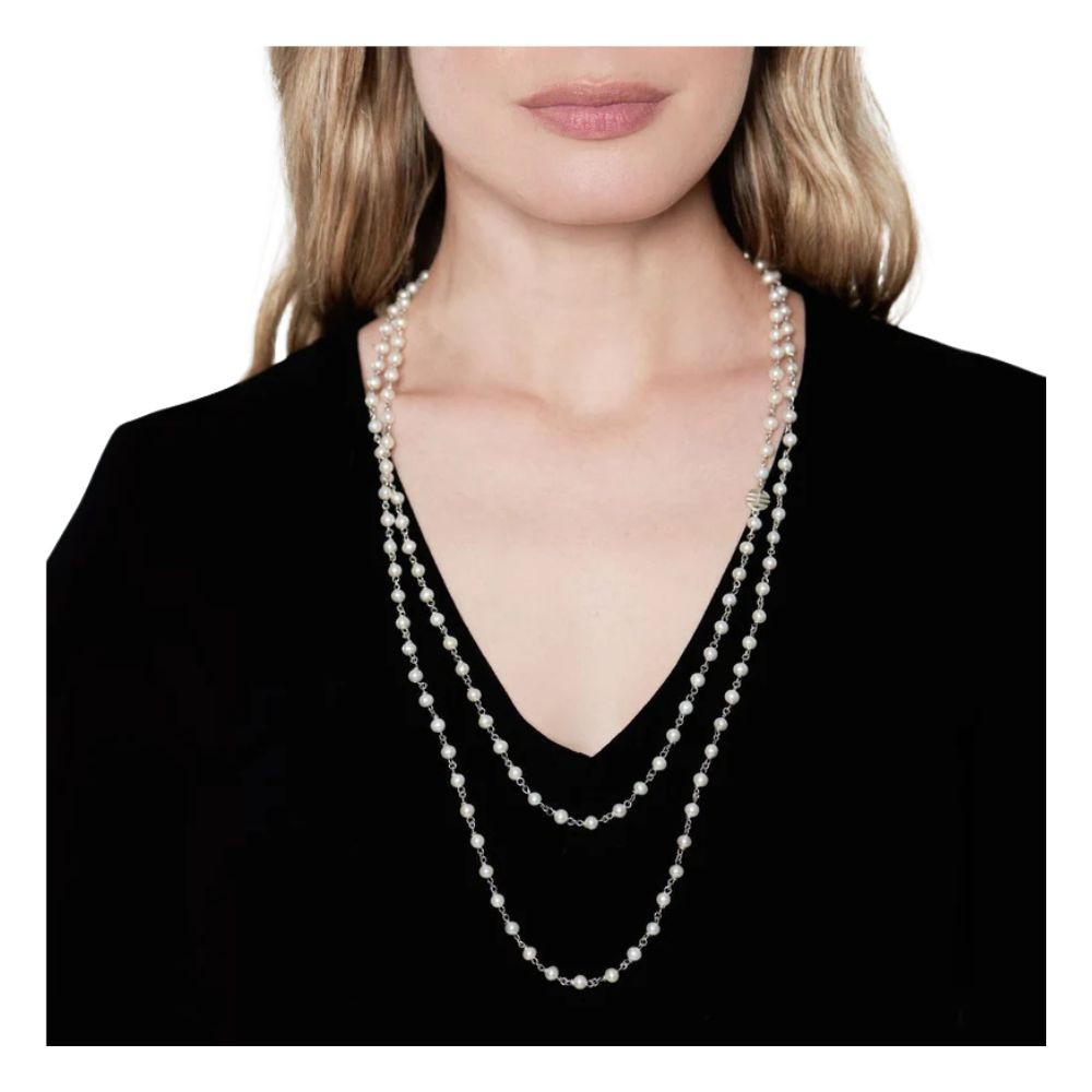 Collana Nagai Argento Perle Bianche