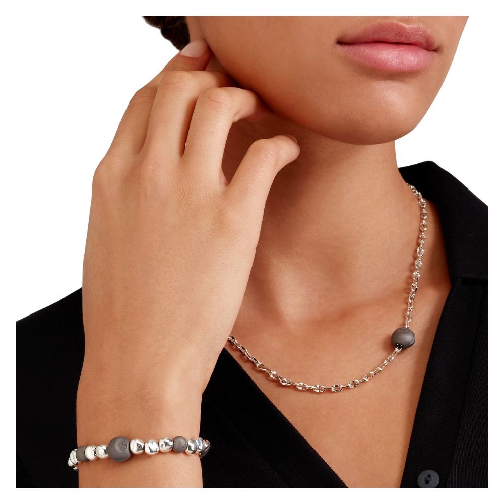 Bracciale Pepita Argento E Titanio