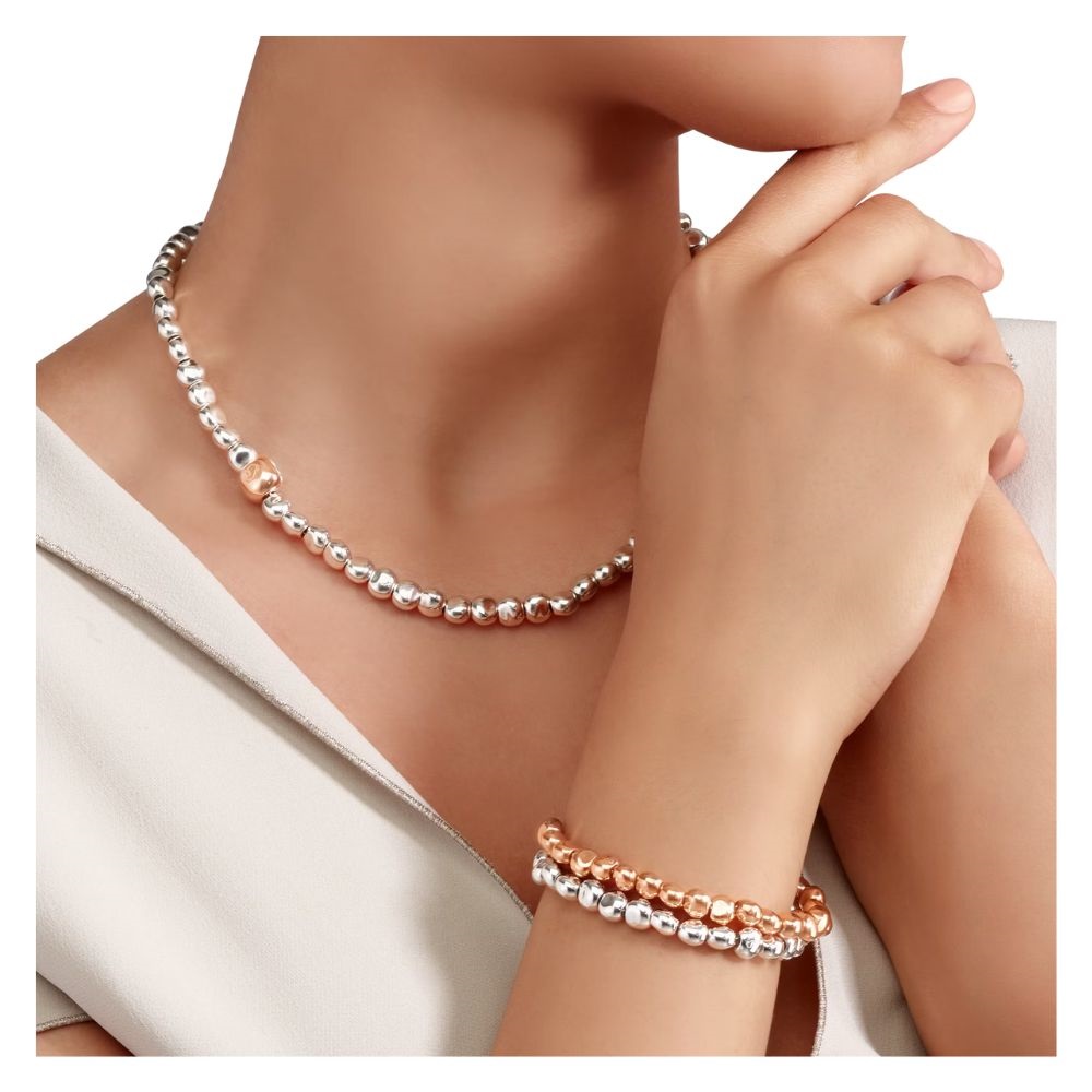 Collana Pepita Argento E Oro Rosa