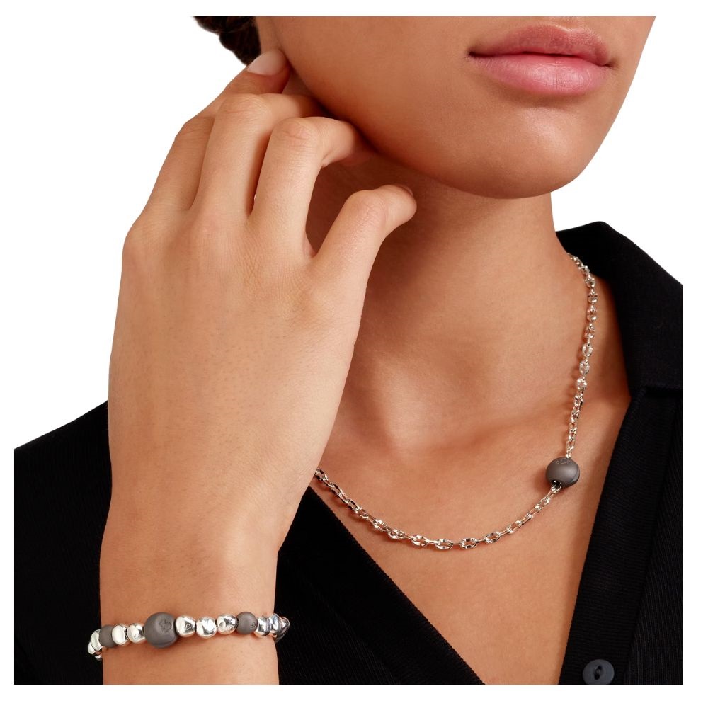 Collana Pepita Argento E Titanio