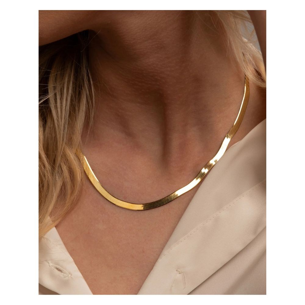 Collana Argento Dorato Herringbone