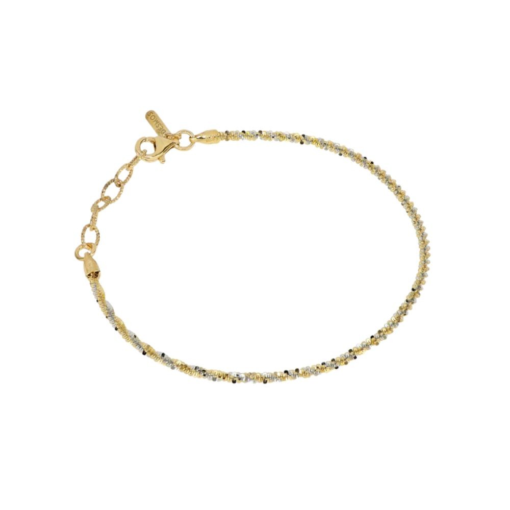 Bracciale Argento Dorato Rock Twist