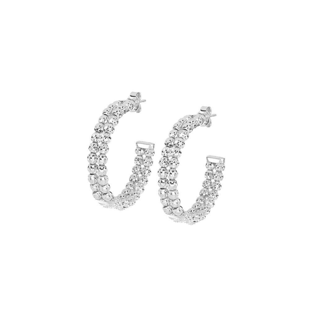 Orecchini Hoop In Argento Crystal