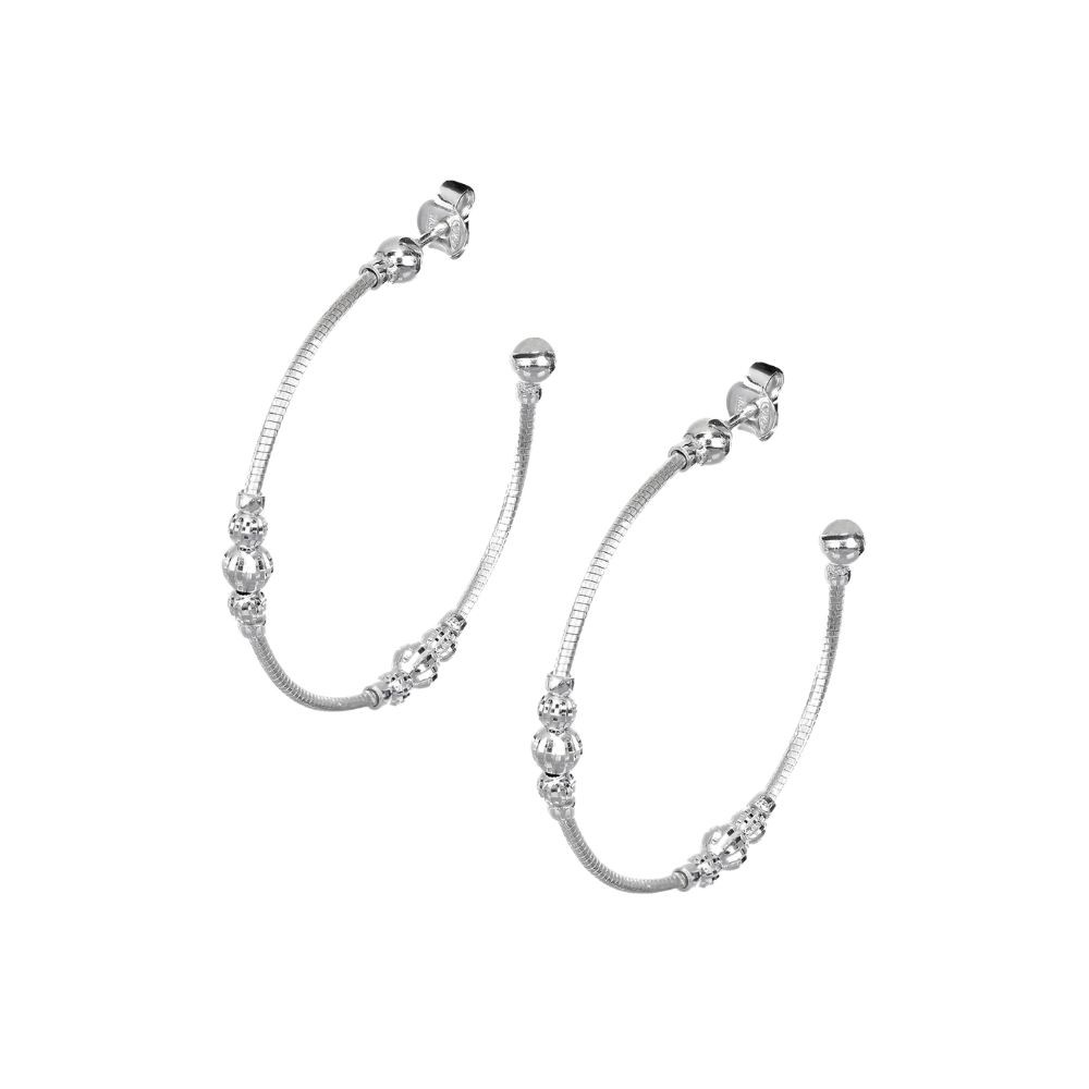 Orecchini Hoop In Argento Crystal