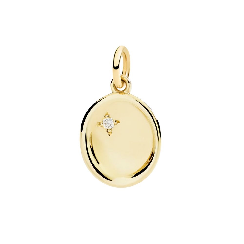 Ciondolo Sigillo Oro Giallo E Diamante