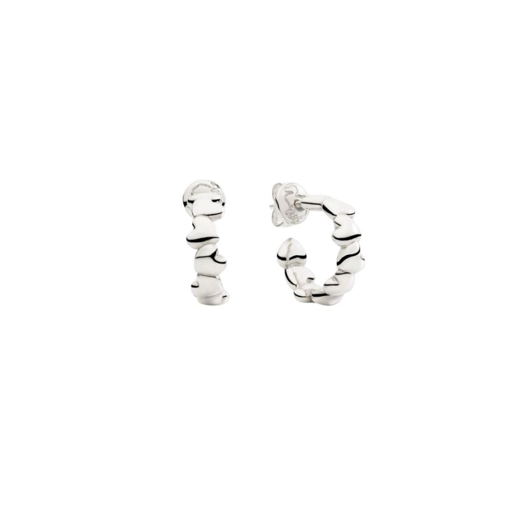 Orecchini Hoop Cuore Argento