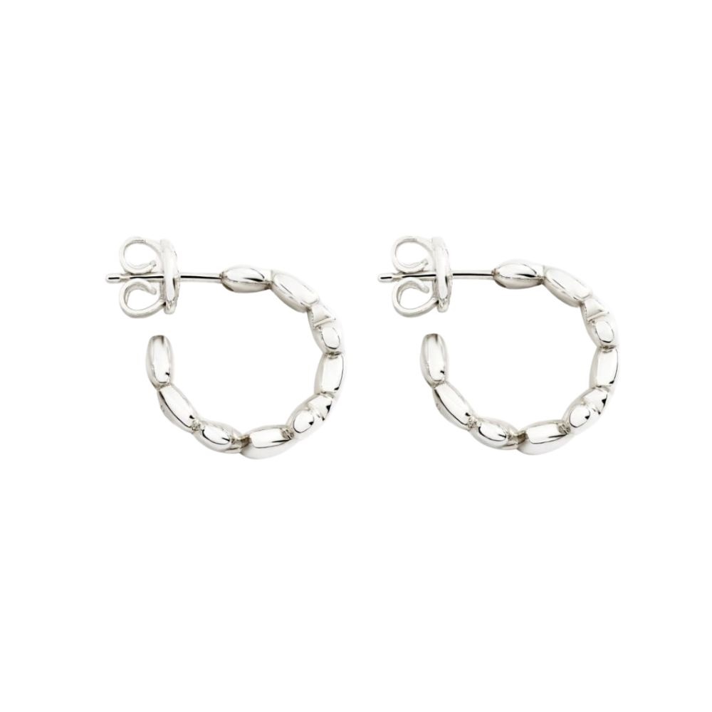 Orecchini Hoop Cuore Argento