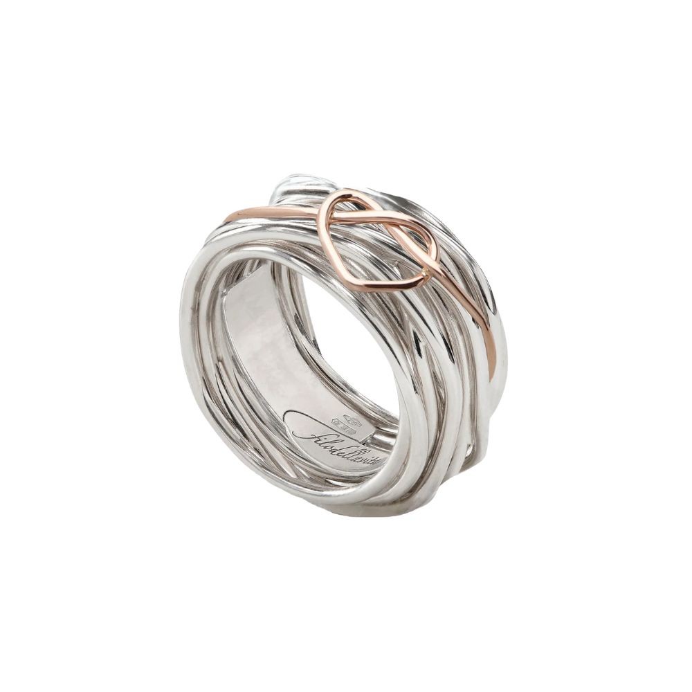 Anello Filodellavita Argento E Oro Rosa